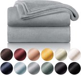 Couverture douillette moelleuse - couverture de salon de haute qualité, couverture polaire super douce comme housse de canapé, couvre-lit ou couverture de salon, 150 x 200 cm, gris