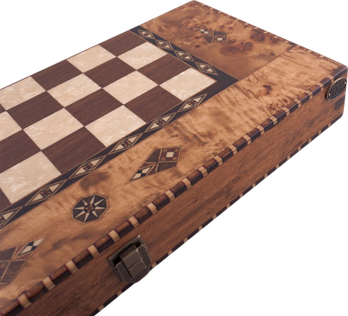 Backgammon En Bois Fait Main – Tavla – Édition Luxe – Jeu Familial 2 Joueurs – Dès 6 Ans