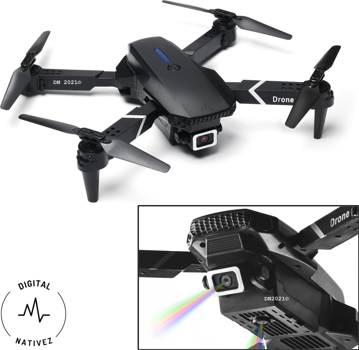 aangenaam expeditie film Digital Nativez zwarte drone met dual camera | incl. afstandsbediening |  geschikt voor... | bol.com