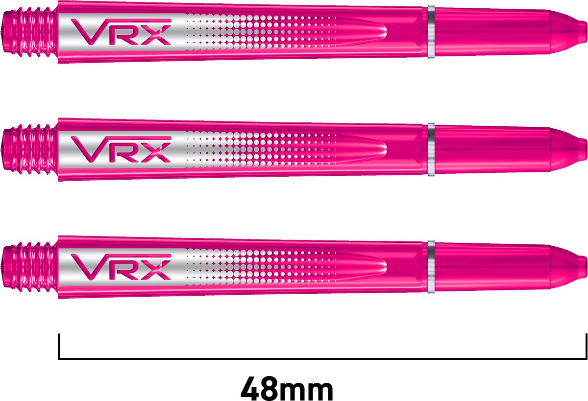 RED DRAGON - VRX Roze Medium Dartschachten - 4 sets per pakket (12 stengels in totaal)