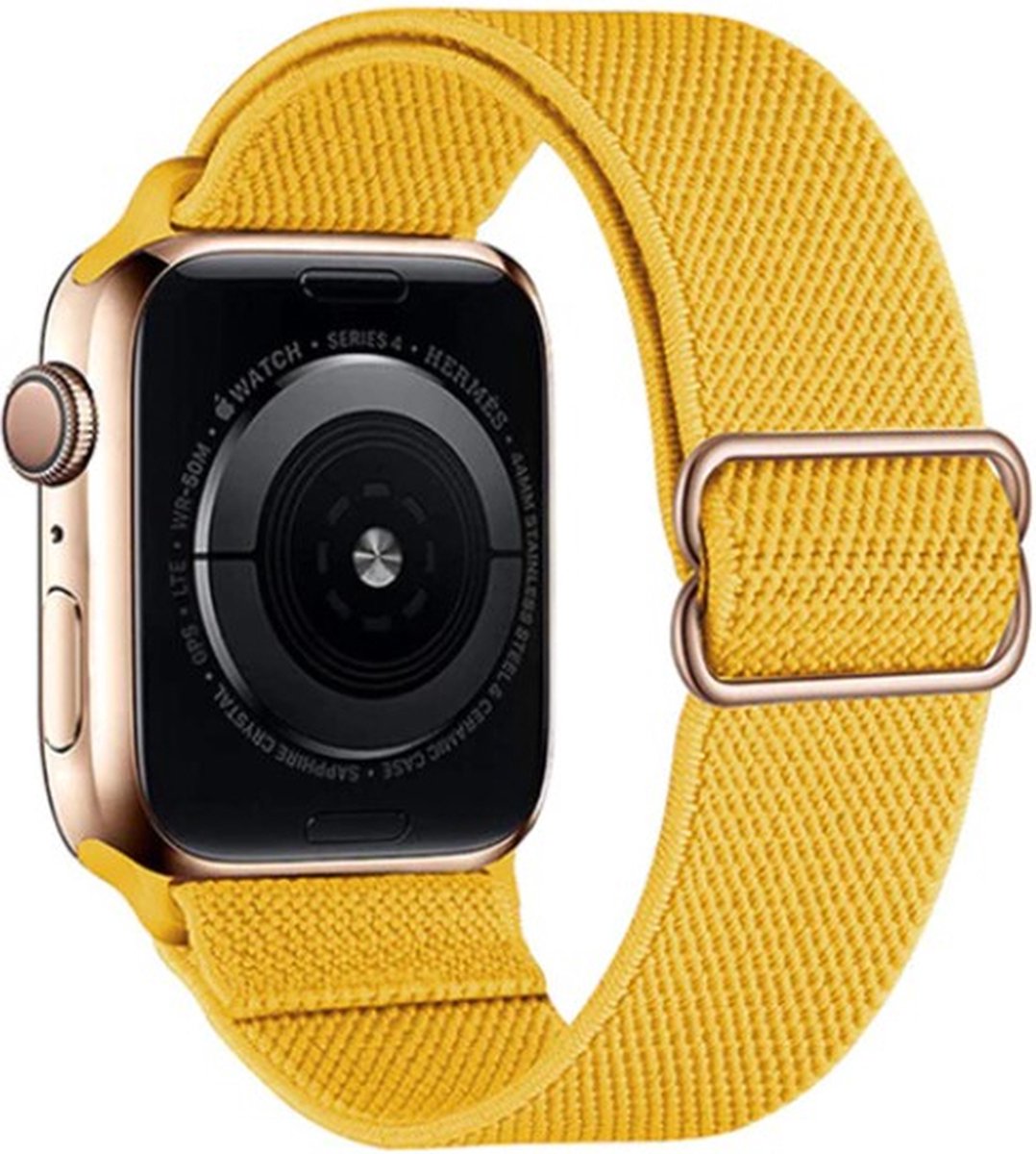 Nylon Stretch Band - Geel - Geschikt Voor Apple Watch Series 38/40/41mm