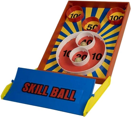 Thumbnail van een extra afbeelding van het spel Kermis Skeeball / Skillball spel inclusief 5 houten ballen