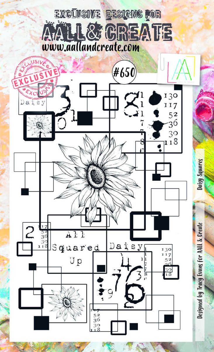 Aall & Create clearstamp A6 - Daisy squares