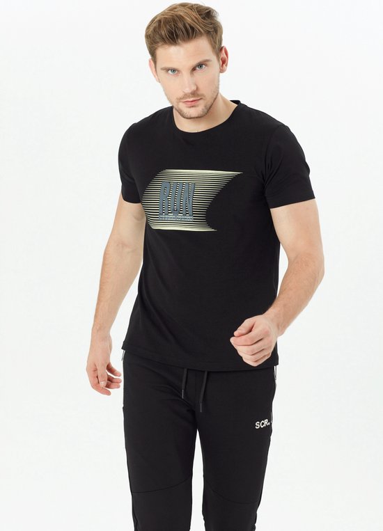 SCR. Elath T-shirt Heren - T-shirt met Print - 3D Print - Ronde Hals - Regular fit - Zwart