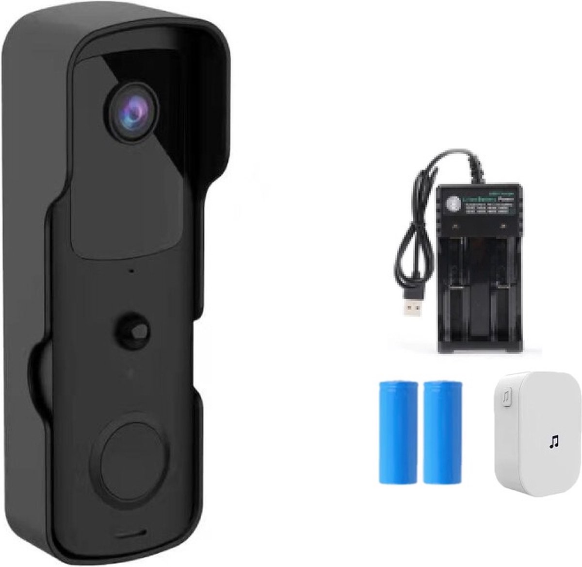 DrPhone HDV1-C – Smart Home Video Deurbel – Camera Met Nachtvisie & Infrarood – Camera Met Mobiele App – Bewegingsdetectie - Zwart