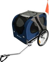 Topmast Dog Bike Trailer Original - Pliable - Blauw - Large - Pour Chiens jusqu'à 40 kg