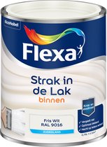 Flexa Strak in de Lak - Watergedragen - Zijdeglans - fris wit RAL 9016 - 0,75 liter