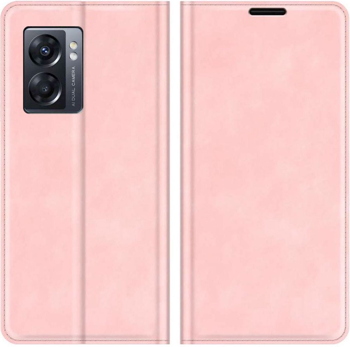 Just in Case hoesje geschikt voor Oppo A77 - Hoesje met Pasjeshouder - Luxe Book Case - Roze