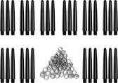 Dragon Darts noir - tiges de fléchettes - 10 ensembles (30 pièces) - Entre - tiges de fléchettes - plus 10 ensembles (30 pièces) anneaux à ressort