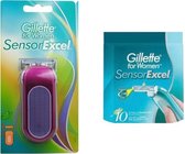 Gillette Sensor Excel Women 11 stuks Scheermesjes + Scheersysteem