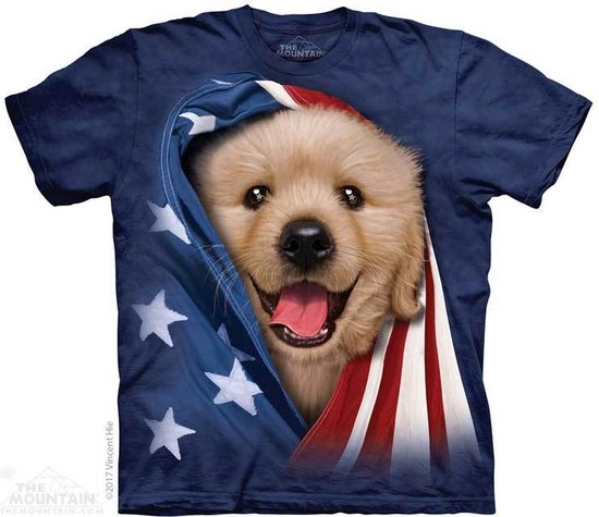T-shirt Patriotic Golden pup 4XL