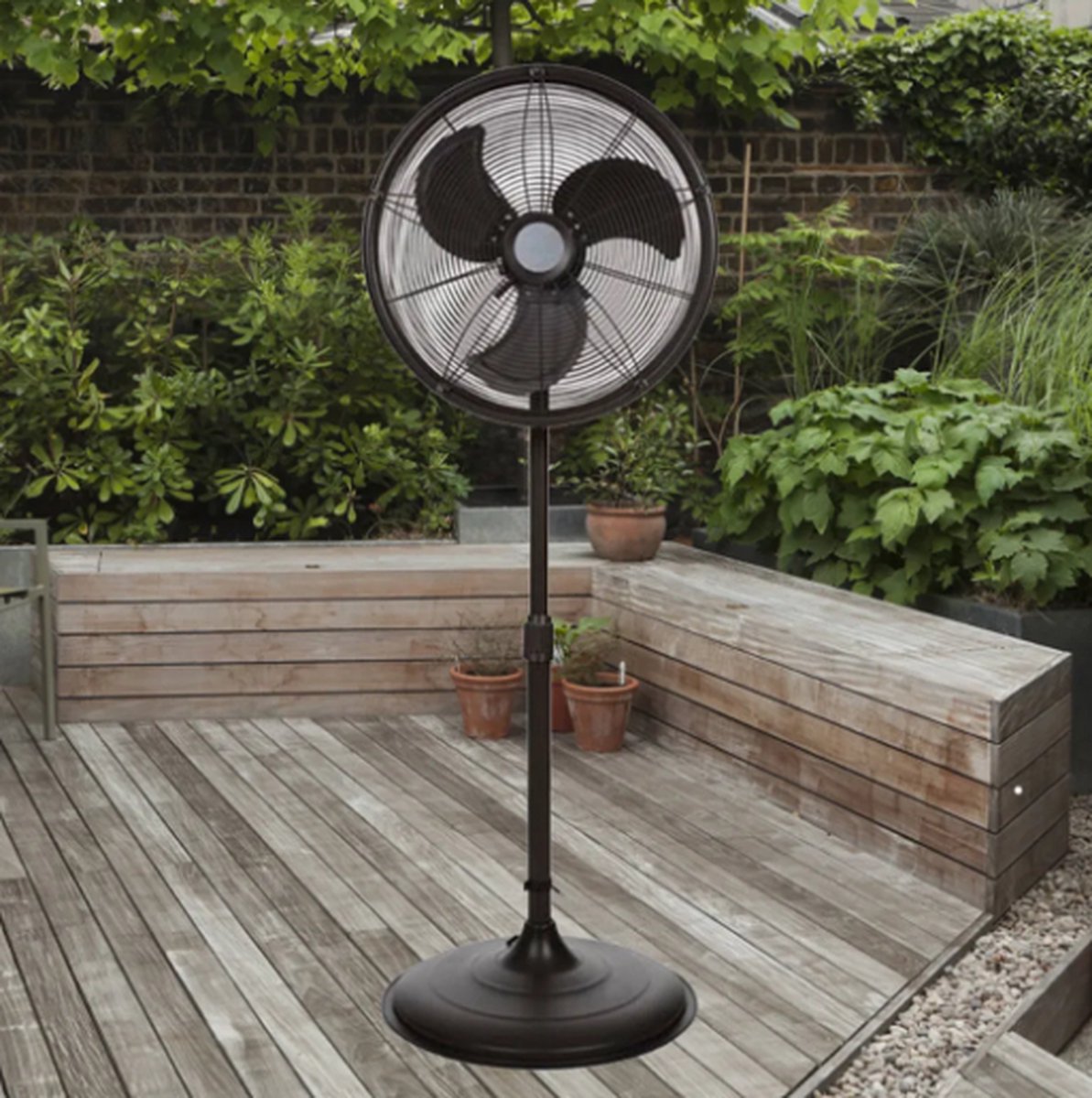 XL Staande ventilator – Metaal – Ø 45 cm – Zwart - verkoelende nevelfunctie - geschikt voor binnen en buiten