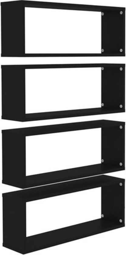 vidaXL Wandplanken kubus MDF zwevend opbergruimte boeken/dvd 3 st wit-rood