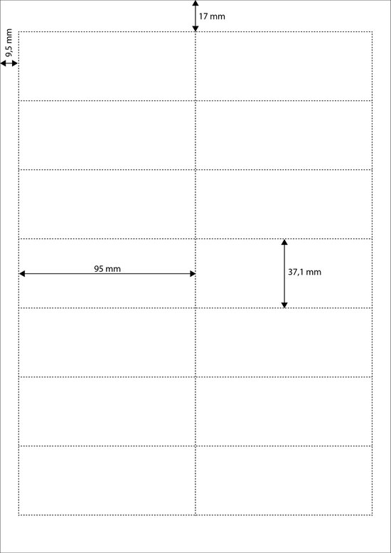 Schapkaartjes / Blanco Prijskaartjes Wit  - 95 x 37,1 mm