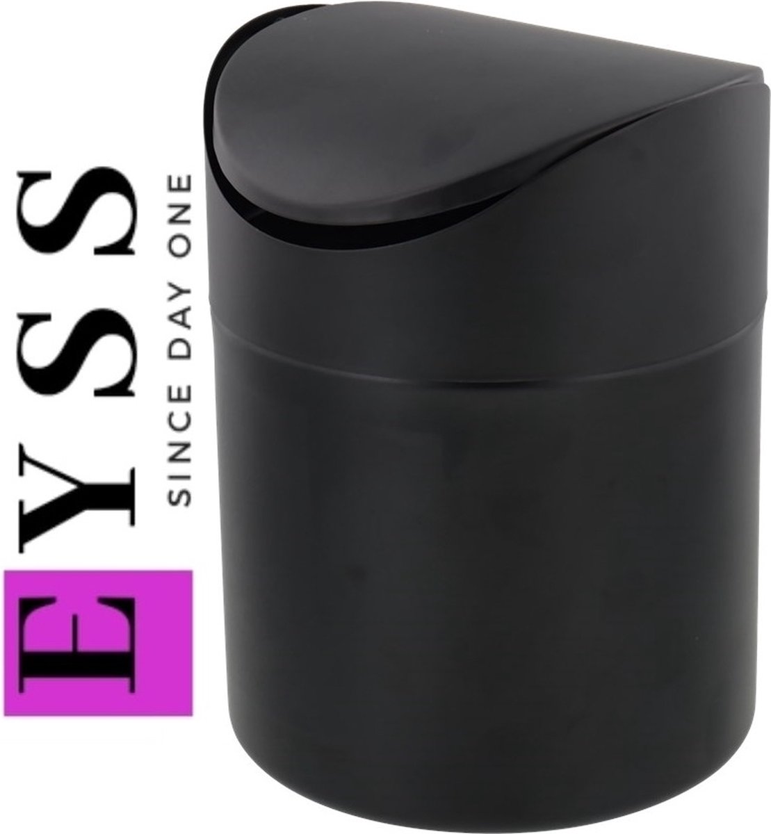 EYSS / Stijlvolle Tafelafvalbakje 1.4 liter / Matt zwart / Poubelle de table / Keuken afvalbak / Aanrecht prullenbak / Home Design / A