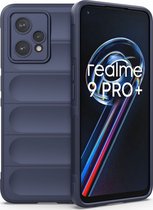 Mobigear Hoesje geschikt voor Realme 9 Pro Plus Telefoonhoesje Flexibel TPU | Mobigear Bumpy Backcover | 9 Pro Plus Case | Back Cover - Blauw