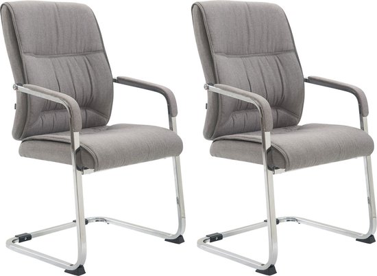 CLP XXL Anubis Set de 2 Chaises de salle à manger - Tissu Gris