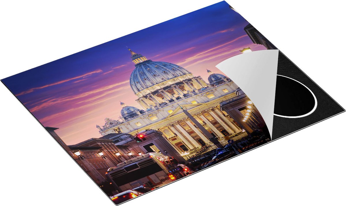 Chefcare Inductie Beschermer Sint Pietersbasiliek in Rome, Italië - 65x50 cm - Afdekplaat Inductie - Kookplaat Beschermer - Inductie Mat