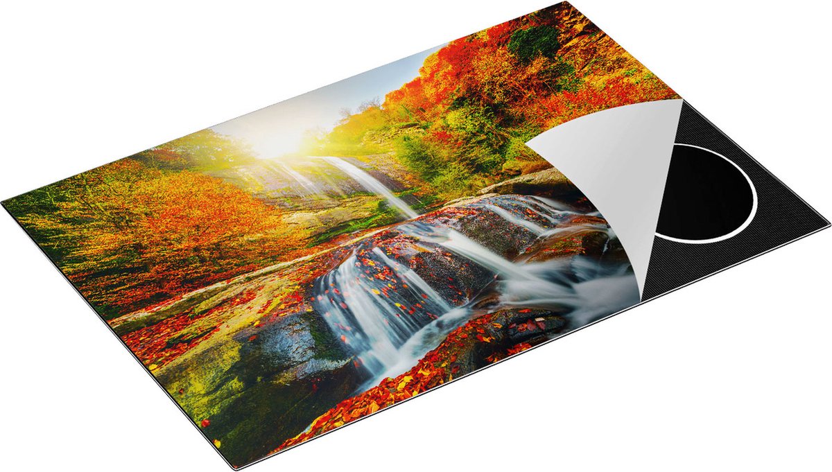 Chefcare Inductie Beschermer Waterval in de Herfst Kleuren - 81x52 cm - Afdekplaat Inductie - Kookplaat Beschermer - Inductie Mat