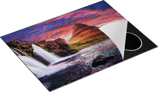 Chefcare Inductie Beschermer Waterval bij een Berg - 70x52 cm - Afdekplaat Inductie - Kookplaat Beschermer - Inductie Mat