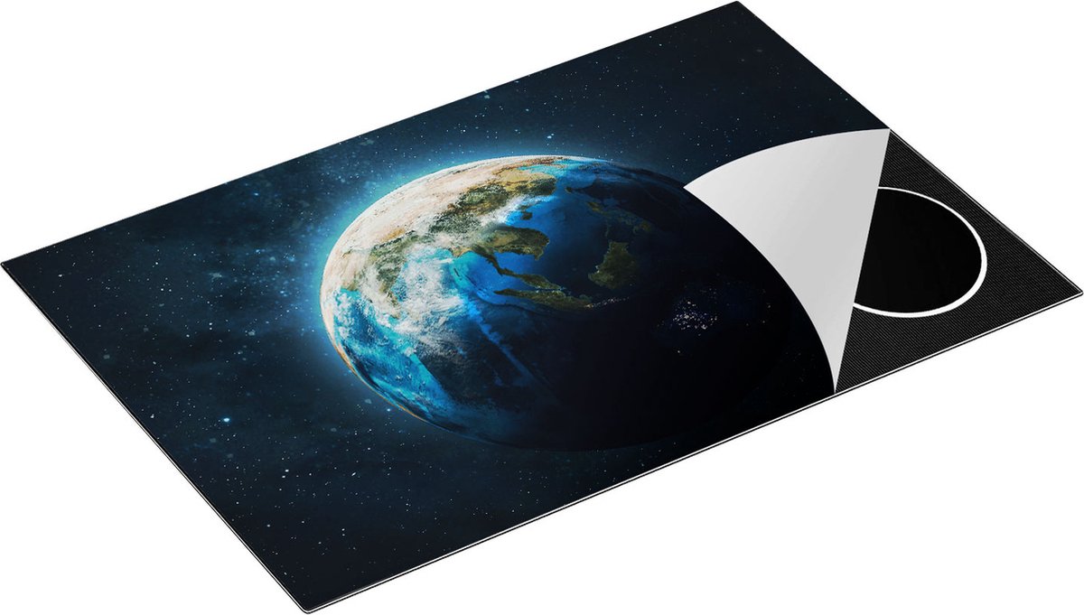 Chefcare Inductie Beschermer De Aarde vanuit de Ruimte - 80x50 cm - Afdekplaat Inductie - Kookplaat Beschermer - Inductie Mat