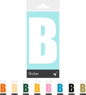 Container Sticker Huisnummer - Letter B Lettersticker - Kliko Sticker - Deursticker - Weerbestendig - 10 x 6 cm - Wit
