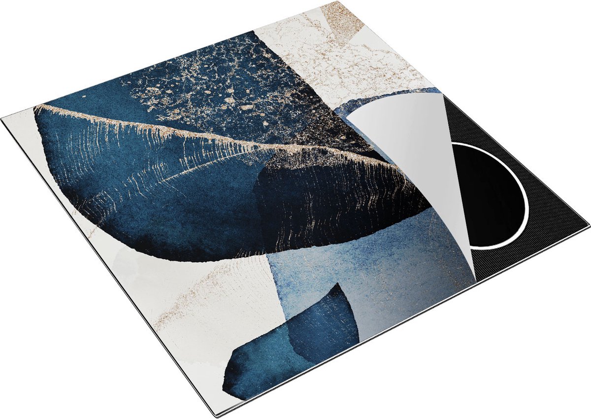 Chefcare Inductie Beschermer Abstracte Kunst - Marmer met Gloed - 78x78 cm - Afdekplaat Inductie - Kookplaat Beschermer - Inductie Mat