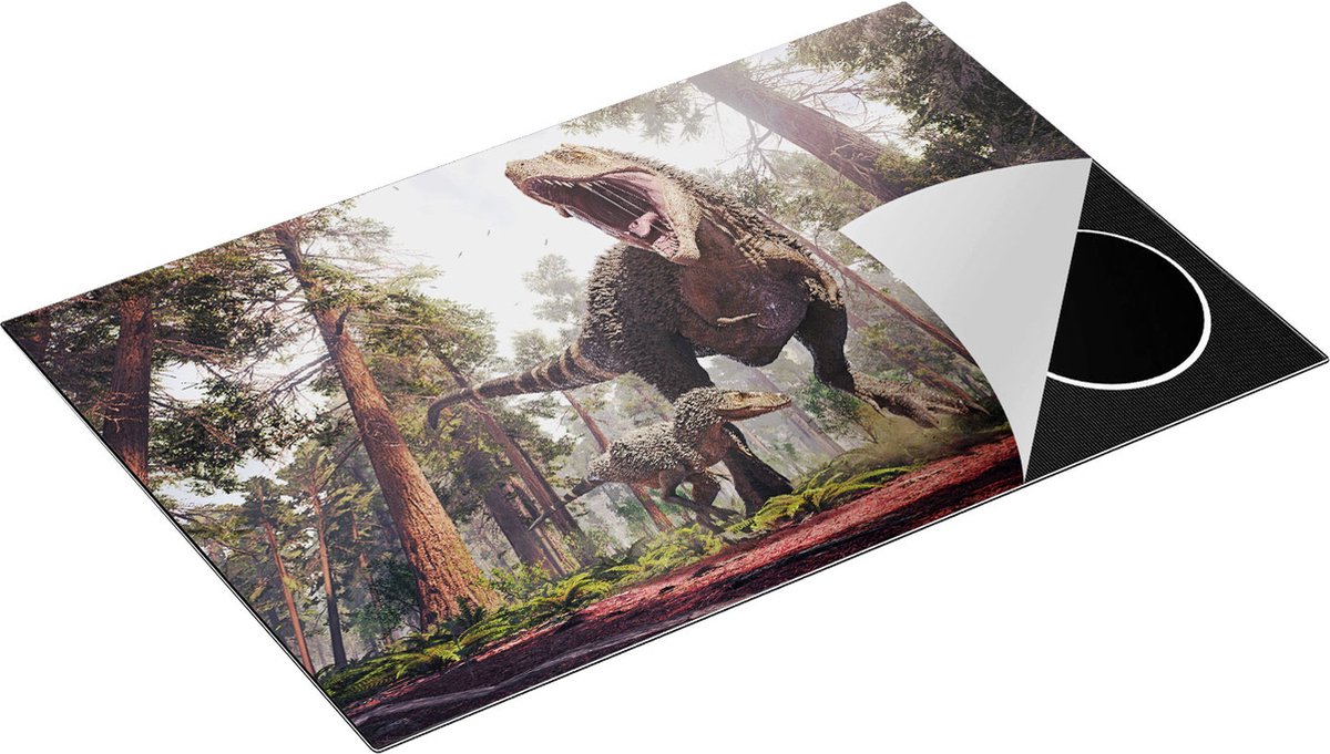 Chefcare Inductie Beschermer Tyrannosaurus Rex Dinosaurus - T-Rex - 83x51,5 cm - Afdekplaat Inductie - Kookplaat Beschermer - Inductie Mat