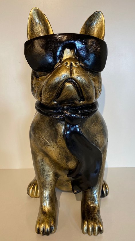 Wanten bladzijde Ter ere van Design Franse Bulldog voor binnen en buiten - Bulldog goud zwart 60 cm hoog  -... | bol.com