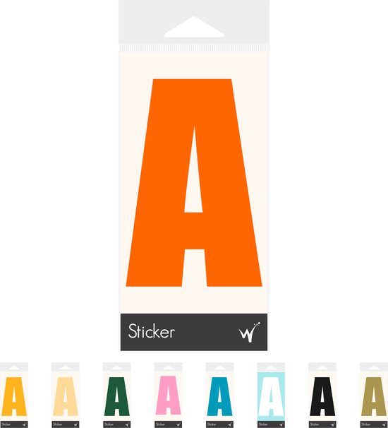 Container Sticker Huisnummer - Letter A Lettersticker - Kliko Sticker - Deursticker - Weerbestendig - 10 x 6,5 cm - Oranje