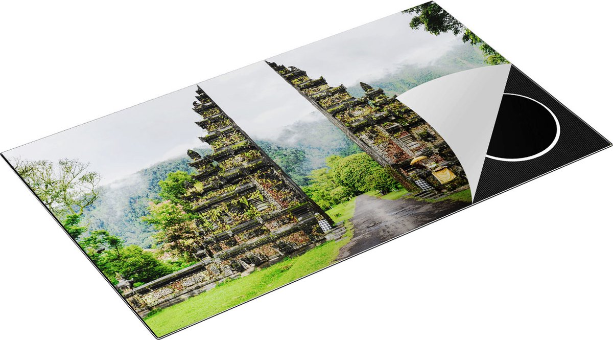 Chefcare Inductie Beschermer Tempel Poort in Bali - 90x55 cm - Afdekplaat Inductie - Kookplaat Beschermer - Inductie Mat