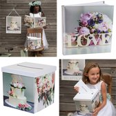 2-delige set met een enveloppendoos en een gastenboek Collage de Mariage - gastenboek - moneybox - enveloppendoos - trouwen - huwelijk - bruiloft