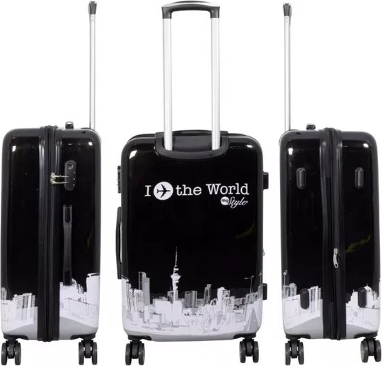 Monzana Trolley met Wielen Koffer TSA Slot Maat L Zwart