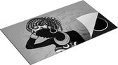 Chefcare Inductie Beschermer Getekende Afrikaanse Vrouw - Abstract - Zwart Wit - 89,6x51,6 cm - Afdekplaat Inductie - Kookplaat Beschermer - Inductie Mat