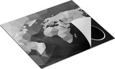 Chefcare Inductie Beschermer Hoekige Origami Wereldkaart - Abstract - Zwart Wit - 58,3x51,3 cm - Afdekplaat Inductie - Kookplaat Beschermer - Inductie Mat