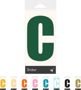 Container Sticker Huisnummer - Letter C Lettersticker - Kliko Sticker - Deursticker - Weerbestendig - 10 x 6 cm - Bosgroen