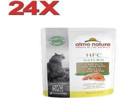 Almo Nature HFC - Kattenvoer - Maaltijdzakje Kip & Zalm - 24x55gr