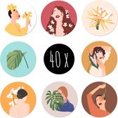 40x Stickers / Sluitstickers | BODY & SOUL | rond | 25 mm | voor volwassenen