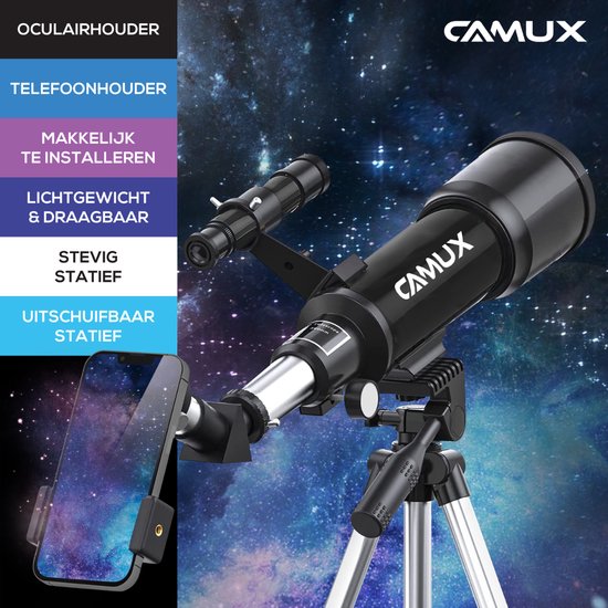 CAMUX Telescoop - Sterrenkijker - Geschikt voor volwassenen en kinderen - Nachtkijker - Sterrenkunde