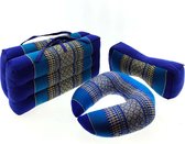 Ensemble de méditation - ensemble de yoga oreillers petits - oreiller cervical - os d' kussen - coussin de méditation portable bleu