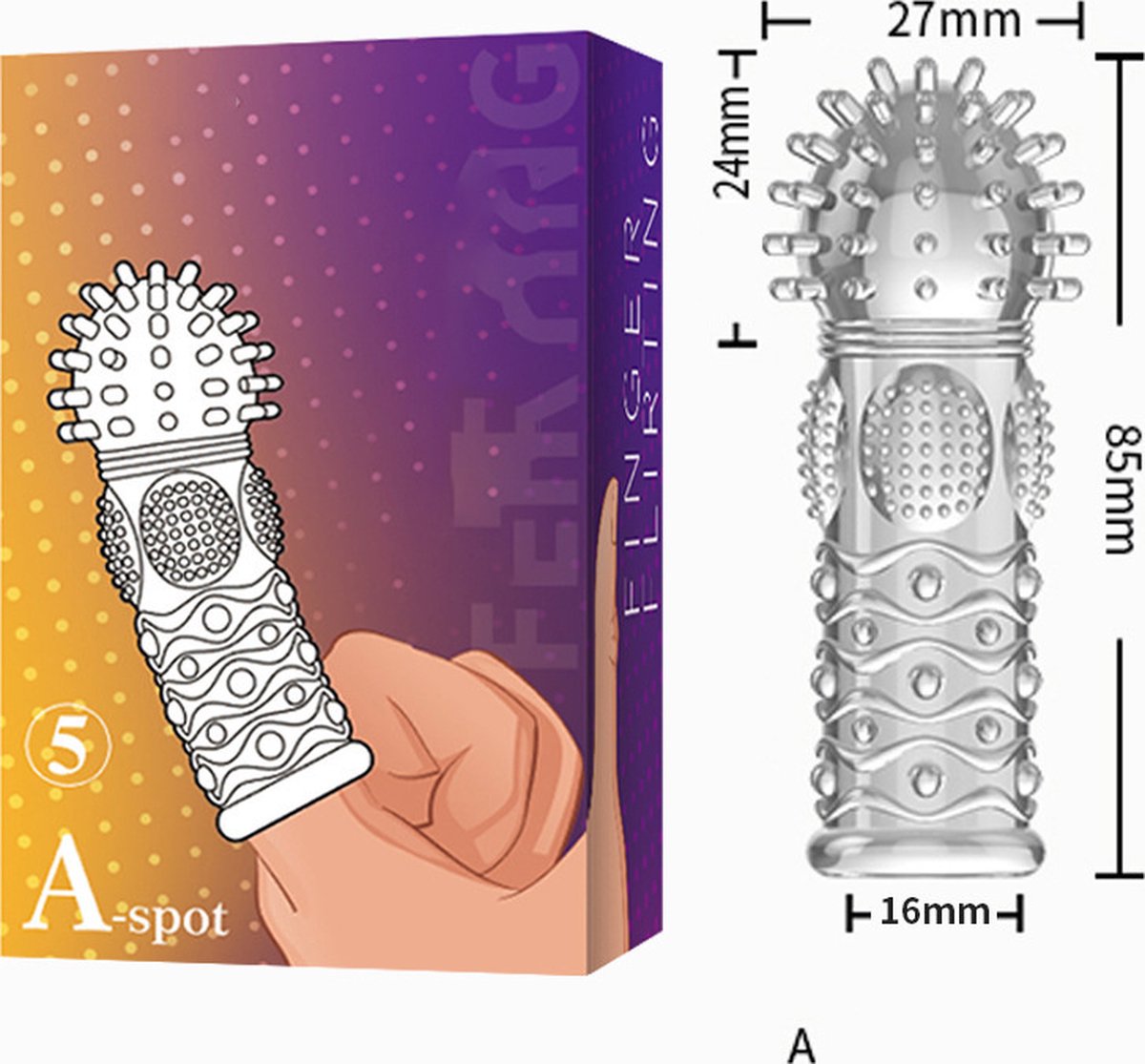 Goedkoopste A-Spot Vinger sleeve Siliconen NR5