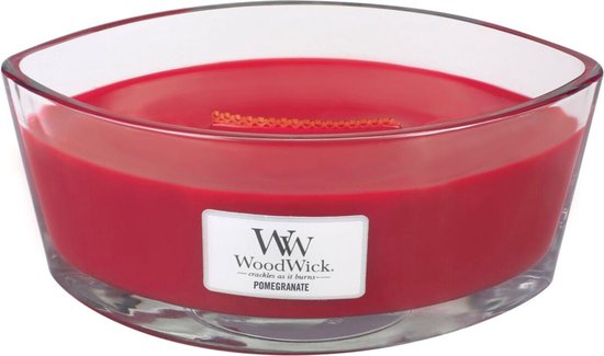 WoodWick Geurkaars Ellipse Pomegranate - 9 cm / 19 cm