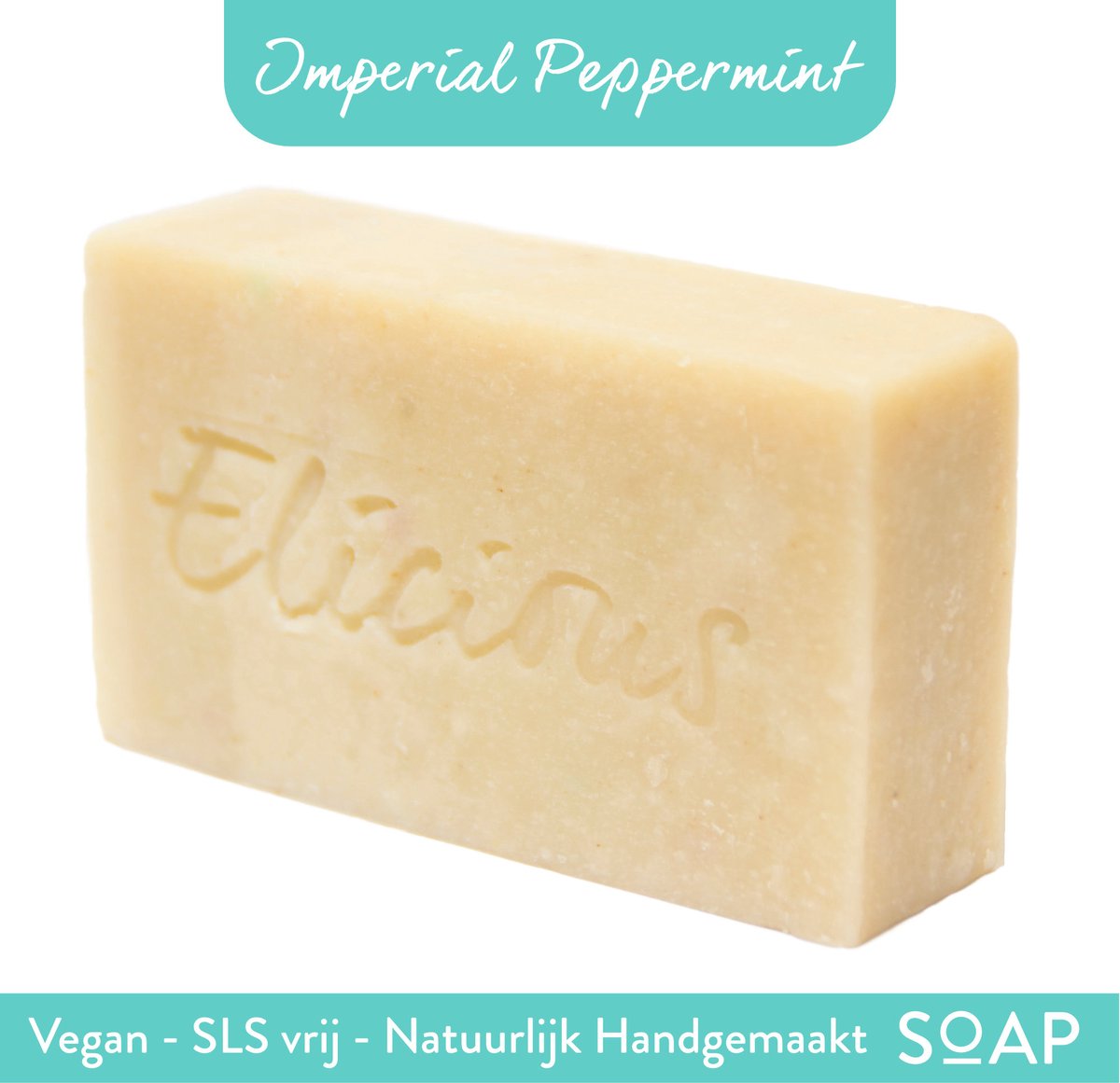 Goedkoopste Elicious® - Natuurlijke Zeep - Pepermunt - Handgemaakte Zeep - Biologisch Afbreekbaar - Handzeep - Douchezeep - Halal - Plasticvrij - Alcoholvrij - Vegan - Dierproefvrij - 100gr