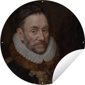 Tuincirkel Willem van Oranje - Schilderij - Oude meesters - Kunst - 90x90 cm - Ronde Tuinposter - Buiten