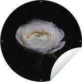Garden Circle Bloem - Zwart - Wit - 150x150 cm - Affiche de jardin ronde - Extérieur