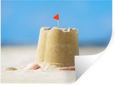 Muurstickers - Sticker Folie - Zandkasteel - Strand - Schelpen - Zomer - 40x30 cm - Plakfolie - Muurstickers Kinderkamer - Zelfklevend Behang - Zelfklevend behangpapier - Stickerfolie
