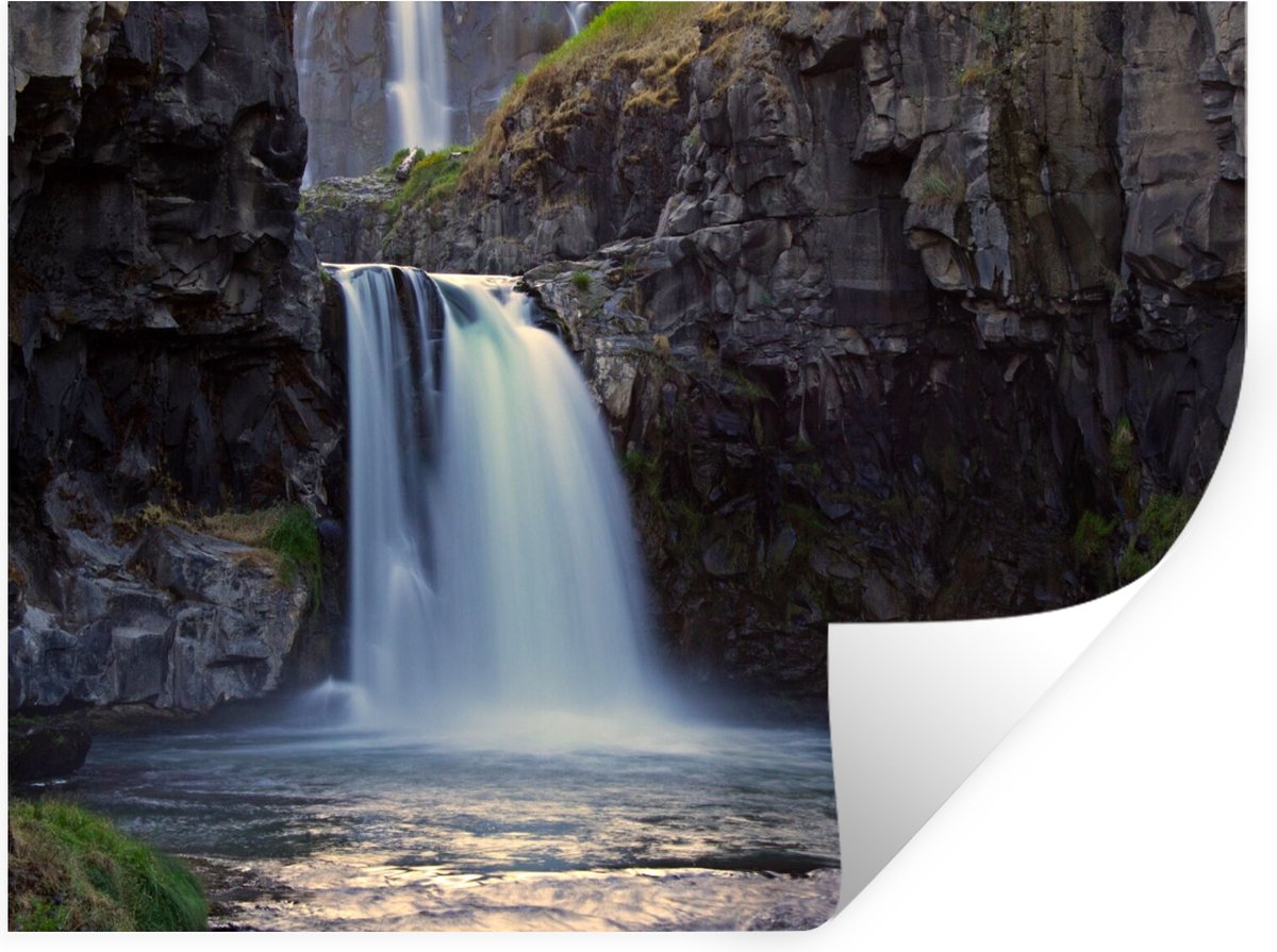 Muurstickers - Sticker Folie - Waterval - Water - Rotsen - 40x30 cm - Plakfolie - Muurstic