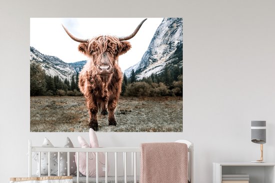 Stickers muraux - Highlander écossais - Berg - Animaux - 120x90 cm - Film Adhésif