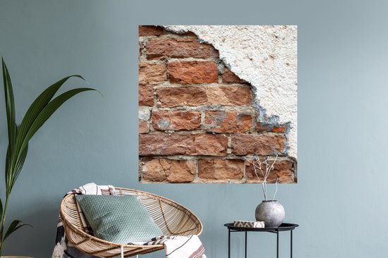 Stickers muraux - Film autocollant - Brique - Plâtre - Mur - 100x100 cm - Film adhésif - Stickers muraux Chambre d'enfant - Papier peint autocollant XXL