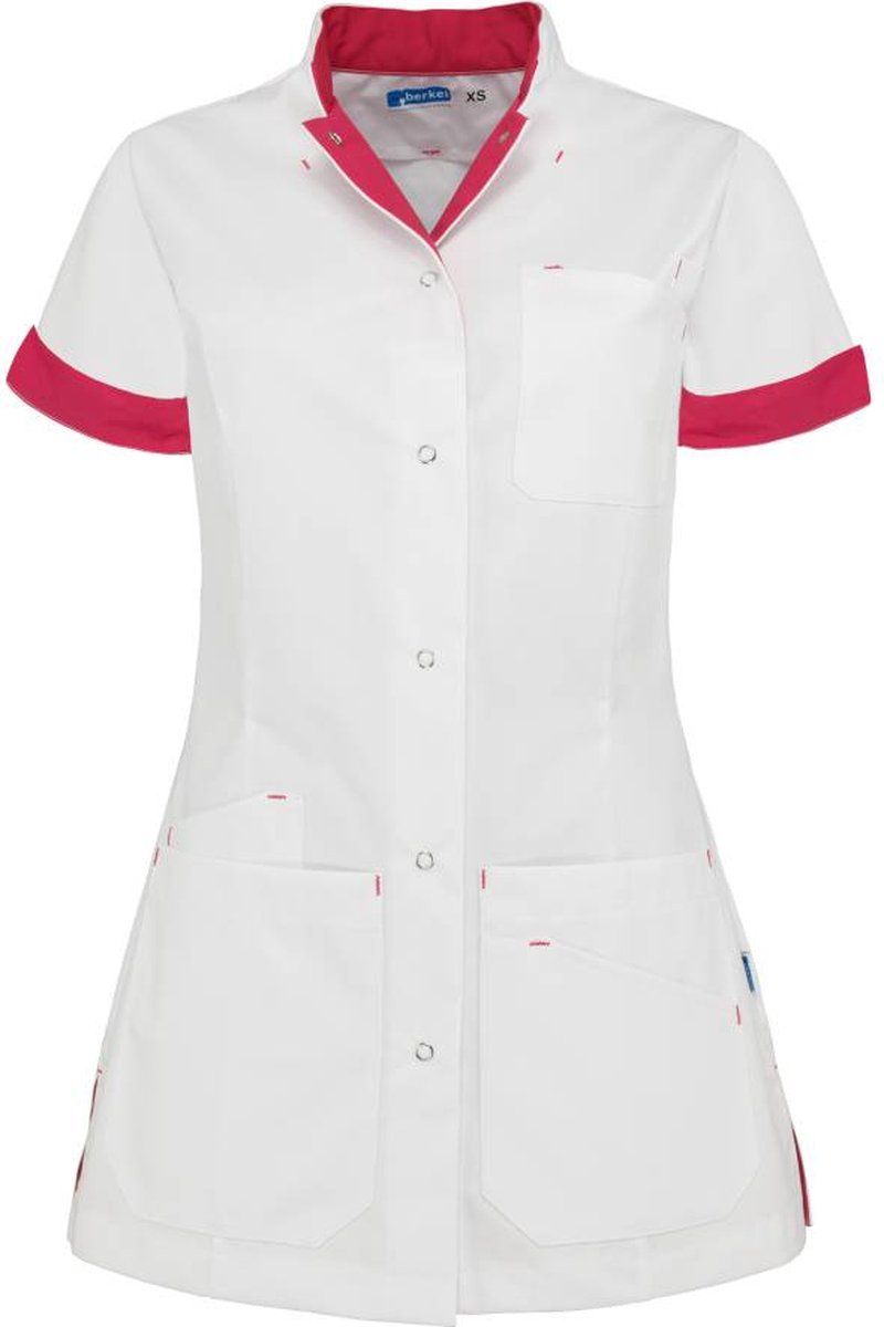 De Berkel zorgjas Livia wit/fuchsia-M-wit/fuchsia (B3832326873M)